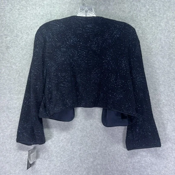 Alex Evenings Jacket Womens 14 Dressy Sparkle Open Front Blazer - Picture 8 of 8
